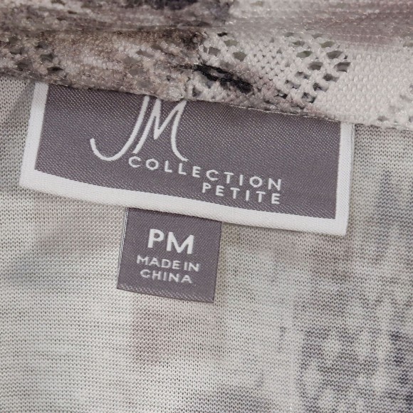 JM Collection Womens Mock Twin Set Jacket Tank Petite M Medium PM Lace Tan Black - Picture 10 of 11